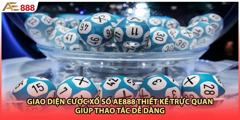 Giao diện cược xổ số AE888 thiết kế trực quan giúp thao tác dễ dàng